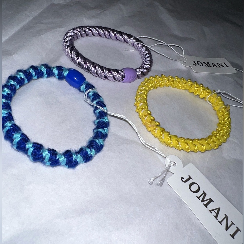 Jomani Handcrafted Fabric Bracelets 3 Pack.